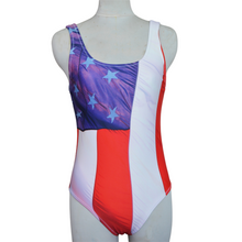 Load image into Gallery viewer, USA Flag One-Piece Swimsuit