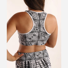Load image into Gallery viewer, Black and White Light Painting Padded Sport Bra