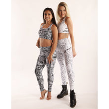 Load image into Gallery viewer, Black and White Light Painting Yoga Leggings
