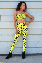 Load image into Gallery viewer, Yellow Neon Light Painting Bandeau Top
